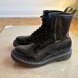 Dr Martens Black Patent Leather Boots